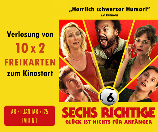 SECHS RICHTIGE – GLÜCK IST NICHTS FÜR ANFÄNGER: Eine hinreißend pechschwarze Komödie! Teaser Bild